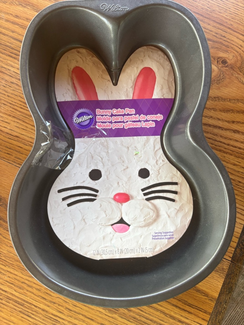 Wilton Gray Bunny Cake Pan with Pink Details